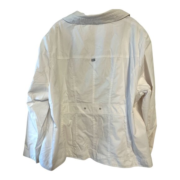 Dressbarn Woman White Utility Jacket – Size 18/20 – Cotton Nylon Blend, Full Zip - Picture 10 of 11